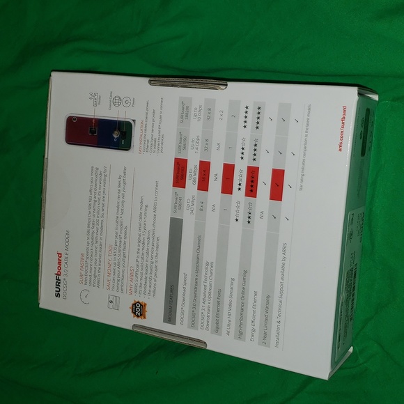 Arris Surfboard SB6183 Cable Modem with Charger and Ethernet Cord - Picture 2 of 7